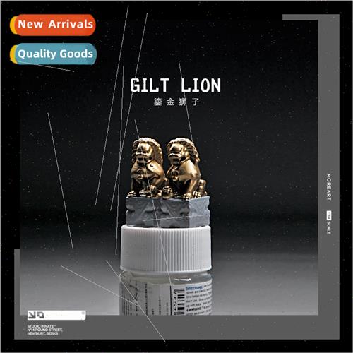 1:64 resin gilt lion simulation miniature model stable scene