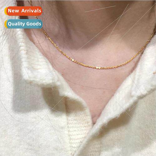 Europe jewelry simple hollowed out gold stainless steel neck