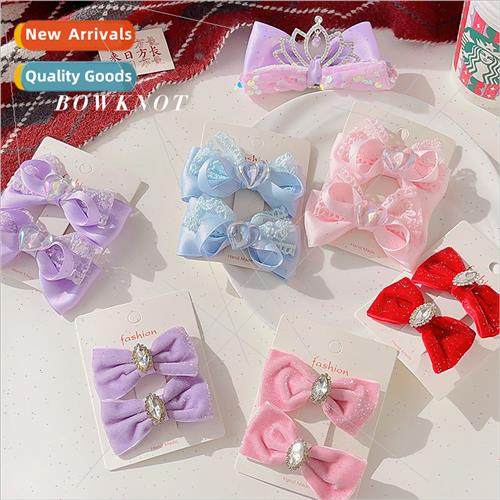 hair clips2 sets cartoon cute baby girl children hair card b