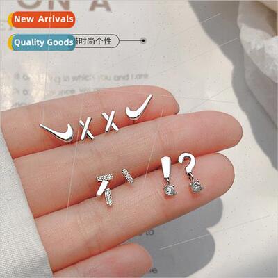 Casual sporty victory ear bone studs hip-hop question mark p
