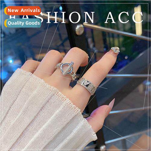 zirconia ring female fashion simple ins hipster open finger