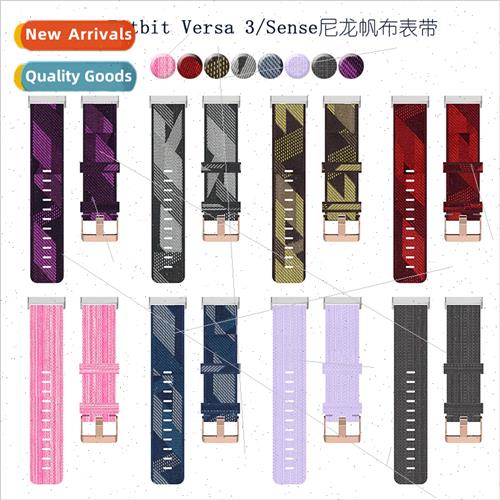 Fs Fb Versa3/Sense Nylon WristbCanvas Replacement Strap Vers