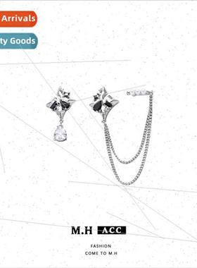 square ear clip chain onepcs female minimalist nd 925 silver