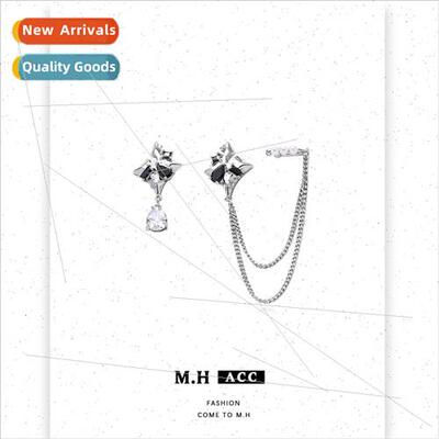 square ear clip chain onepcs female minimalist nd 925 silver