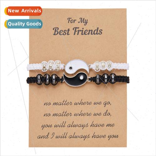 New beaded bracelet creative black whe splicing good friends