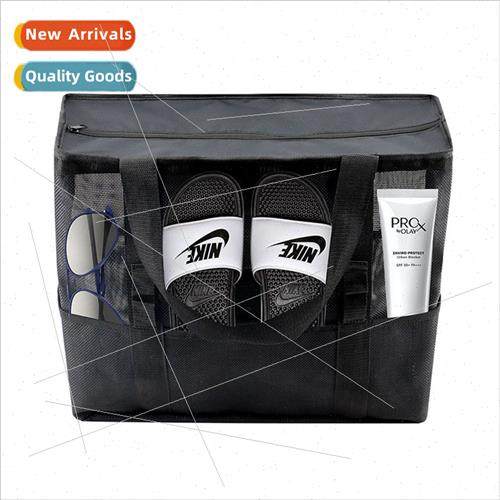 Mesh Beach Bag Tote Mesh Skeleton Bathroom Bag wh Zipper Cel