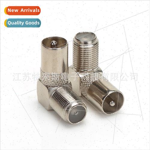 Bent F Female to 9.5TV Male Fractional Plug RF Male to F Fem