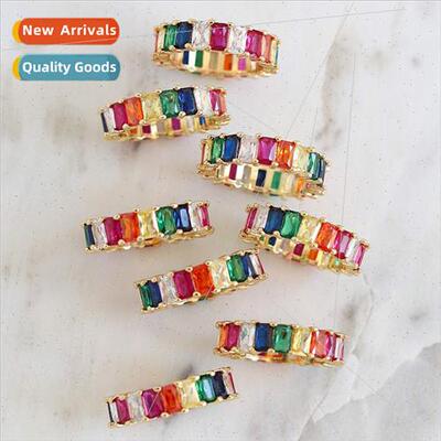 Colorful Europe Women Ring Copper wh Zirconium Peplum Ring