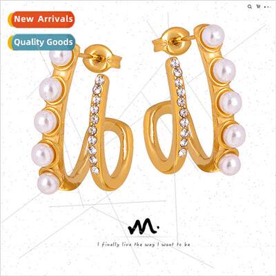 Fashion commuter niche inlaid wh high-gloss imation pearl Cz