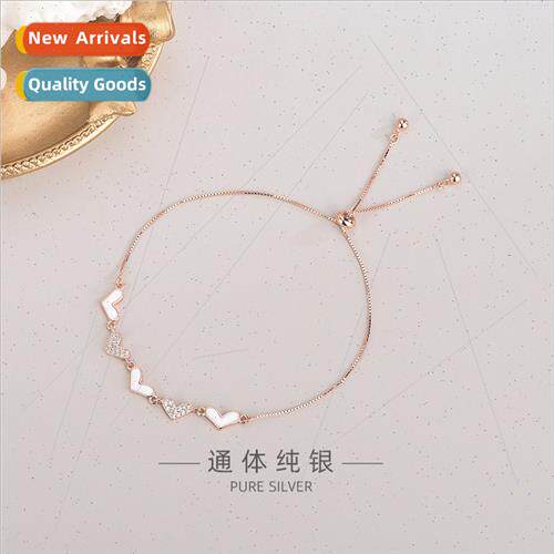 s925 silver Koreadiamonds love peach heart bracelet sweet he