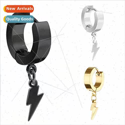 Europe lightning pendant tanium steel male student earrings/