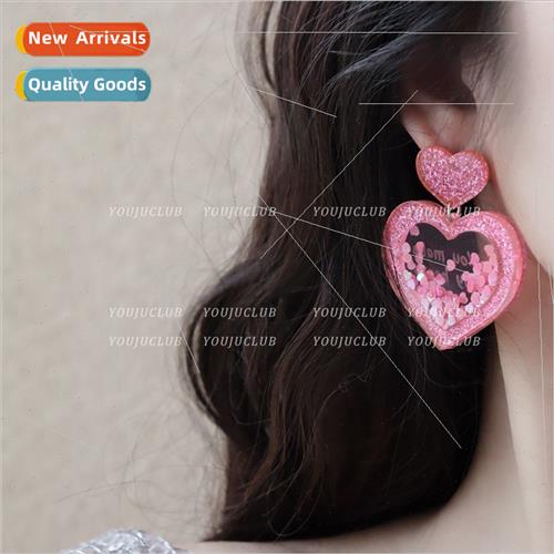 Heartbeat Message Acrylic Hip Hop Black Girl Peach Heart Lov