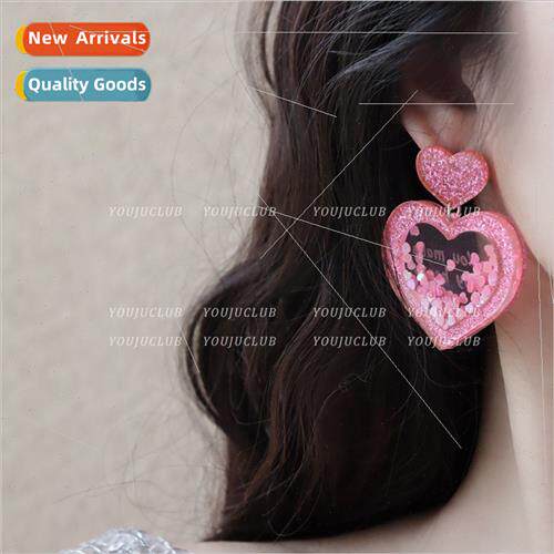 Heartbeat Message Acrylic Hip Hop Black Girl Peach Heart Lov