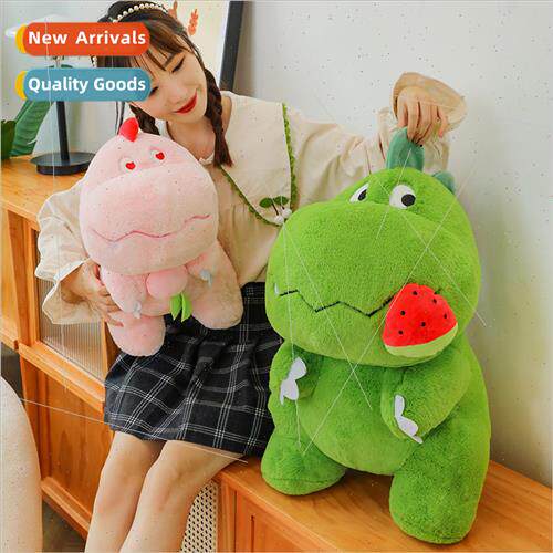 New melon eating dinosaur doll plush toy pink peach you like