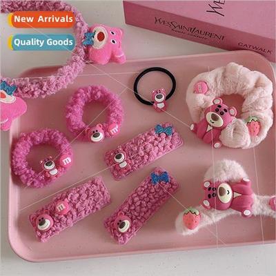 2023 Autumn Winter new strawberry bear sausage hair bcartoon