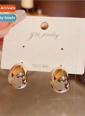 Koreas925 silver needle fashion simple metal wind C-shaped e