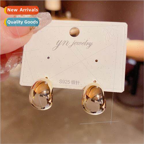 Koreas925 silver needle fashion simple metal wind C-shaped e