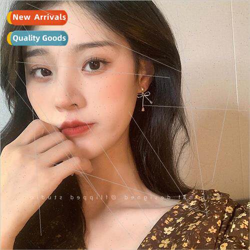 Zirconia bow earrings fall winter female sense earrings earr