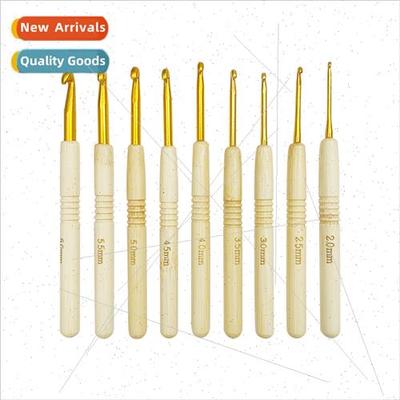 Bamboo Shank Gold Head Crochet Hook Set Handmade diy Knting