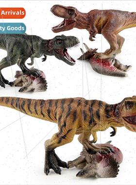 Tyrannosaurus Rex feet on corpse Triceratops Jurassic deskto