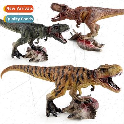 Tyrannosaurus Rex feet on corpse Triceratops Jurassic deskto