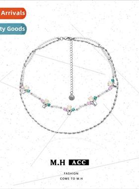 Colored Diamond Christmas Tree Stacking Necklace Women Chill