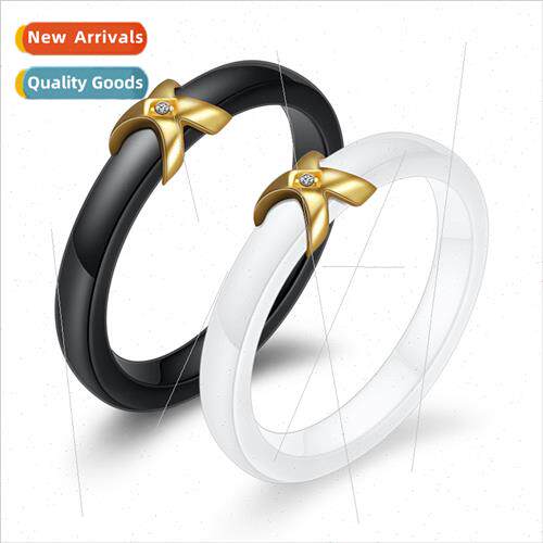 Black Whe Ceramic X Ring Trans Ring mple Women Gold Wh Diamo
