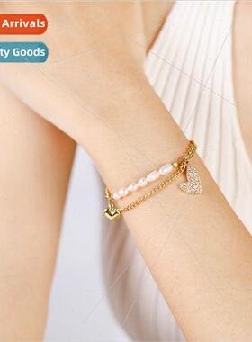 Tanium Steel Hundred Peach Heart HJewelry che Bracelet Women