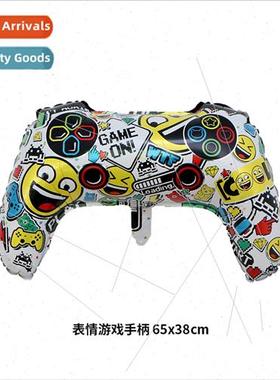 New Game Theme Party Decoration Emoji Printed Gamepad Alumin