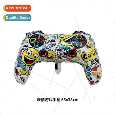 New Game Theme Party Decoration Emoji Printed Gamepad Alumin
