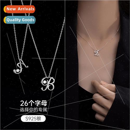 925 lver Spirual 26 Letters Necklace Women che Trans Zirconi