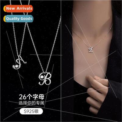 925 lver Spirual 26 Letters Necklace Women che Trans Zirconi