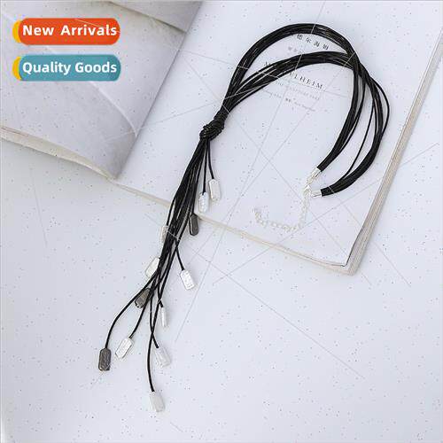 New Necklace Europe Vintage Natural Stone Tassel Sweater Cha