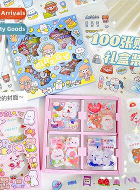 Cute handbook sticker set cartoon waterproPET stickers gift
