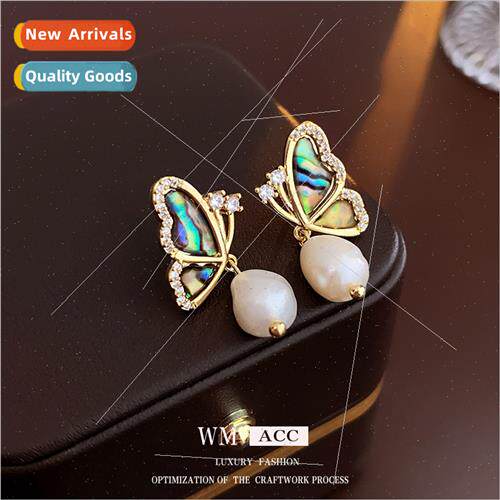 silver pin zirconia butterfly earrings delicate earrings fem