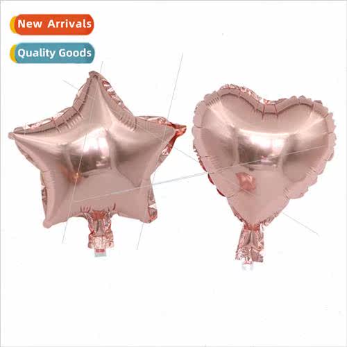 10 inch heart-shaped pentagram rose gold aluminum film ballo