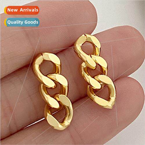 Europe nd ring loop tanium steel Europe metal chain earrings