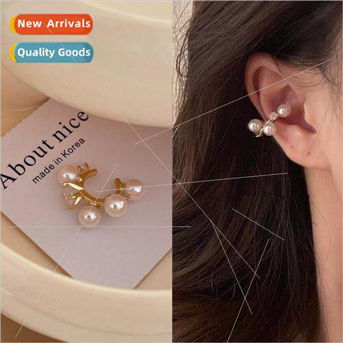 Flash diamond pearl ear clips whout ear holes female niche p