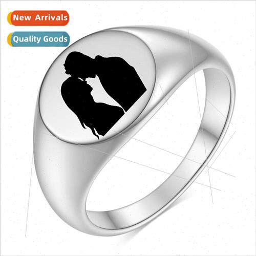 ins new round glossy couple ring men women hundred wh tanium