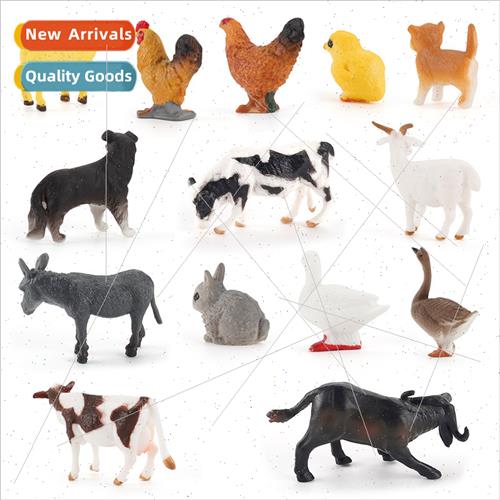 Desktop stable farm model ornaments chickens ducks geese cow