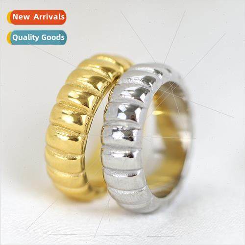 Europe ins new fashion wave pattern 6MM tanium steel women g