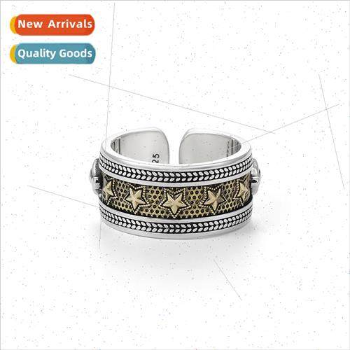 pentagram ring men tide vintage vajra mortar pestle open sel