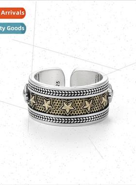 pentagram ring men tide vintage vajra mortar pestle open sel