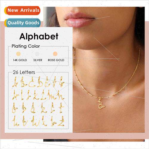Europe Letter Necklace Gold Plated Trend Necklace 26 Alphabe