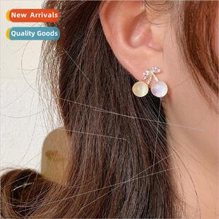 earrings Koreasmall zirconia sweet fru cute cherry female