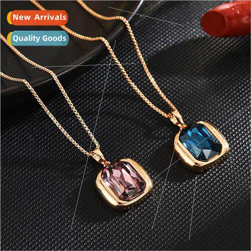French naive blue zirconia necklace women ins cold wind retr