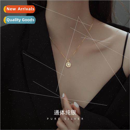 S925 silver rotating hexagram necklace women niche fall wint
