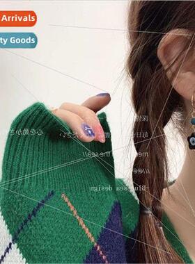 Vintage Girl/Art Flower Black Vintage che Korea College Hund