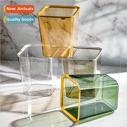 Square garbage can transparent lidless simple living room kc