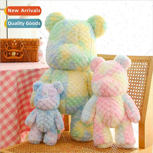 Creative new dazzle color bear doll plush toys cute flow col